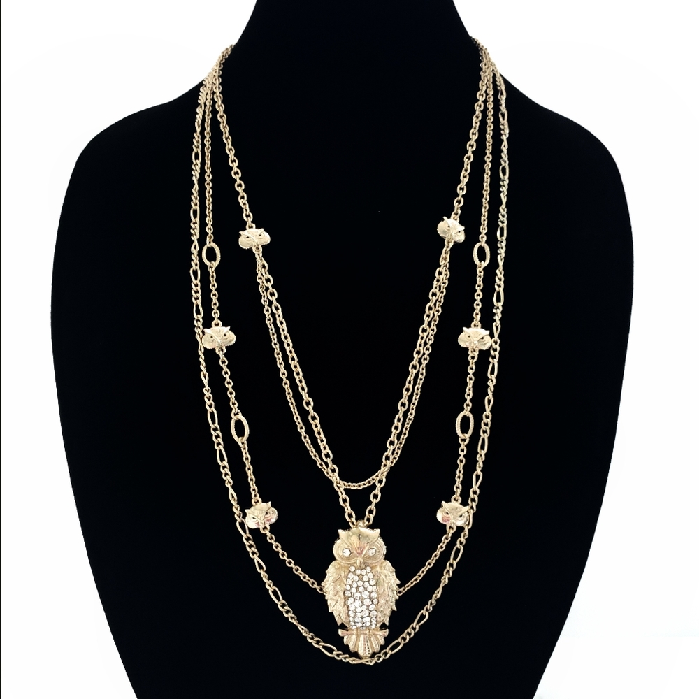 Unique Multi Layer Owl Necklace - image 4